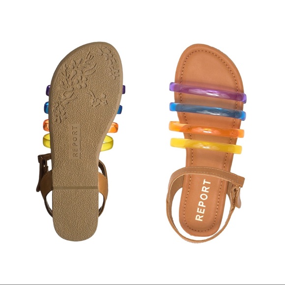 🌈 Girl’s Rainbow Jelly Vegan Sandals - Picture 6 of 10